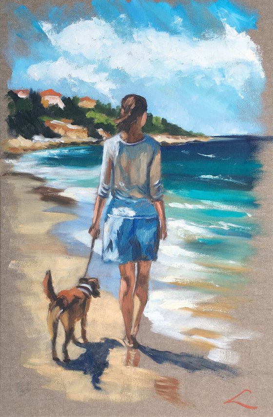 Along the beach