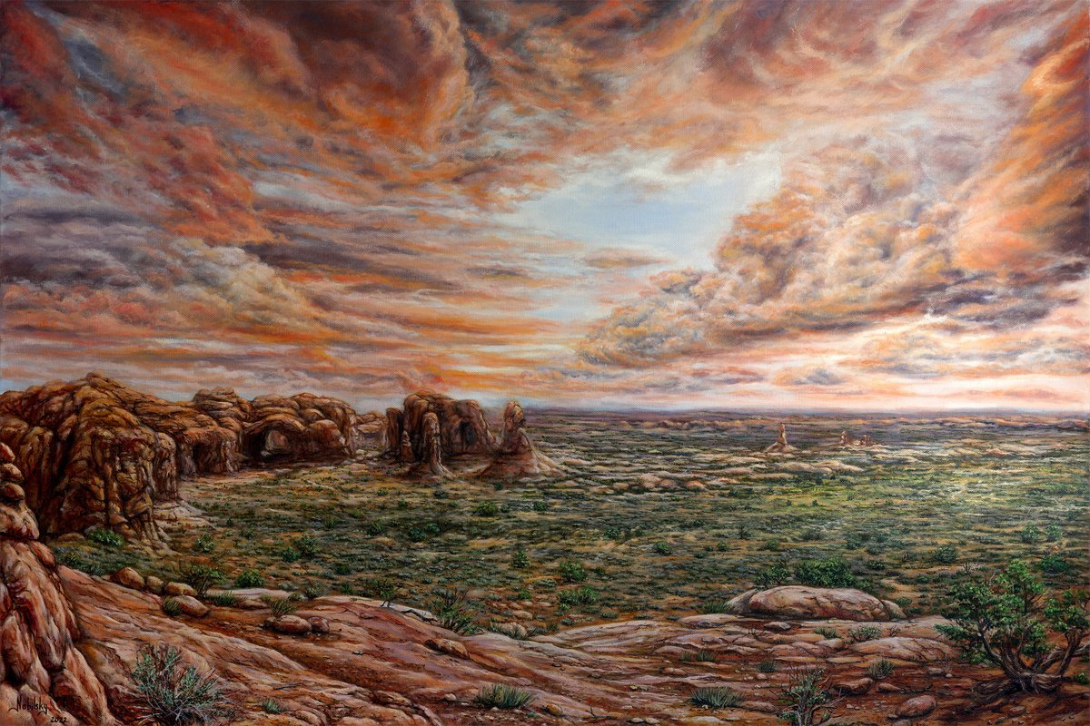 Photorealistic Landscape Oil Painting By Olena Nabilsky, 36 X 24", Spring, Original Artwork