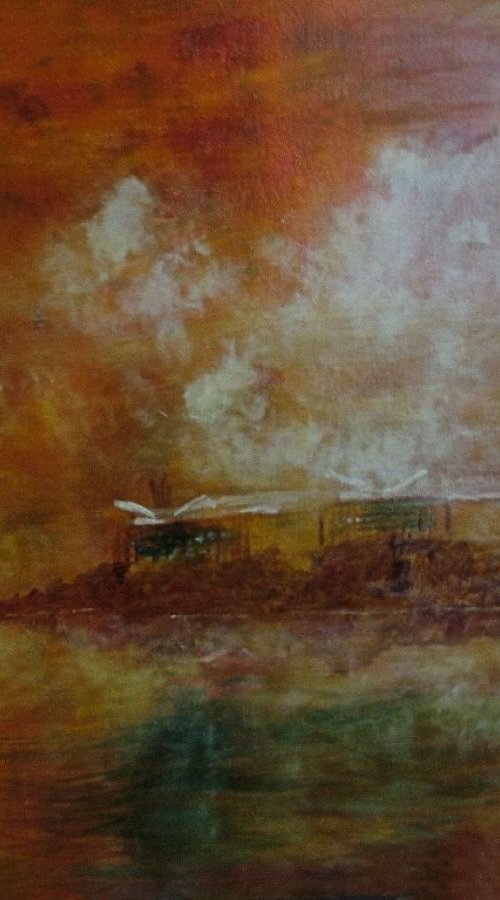 Reservoir (Oil on canvas 40x30 inch) by Jack Bagley