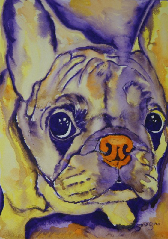 Watercolour Frenchie. Free Shipping