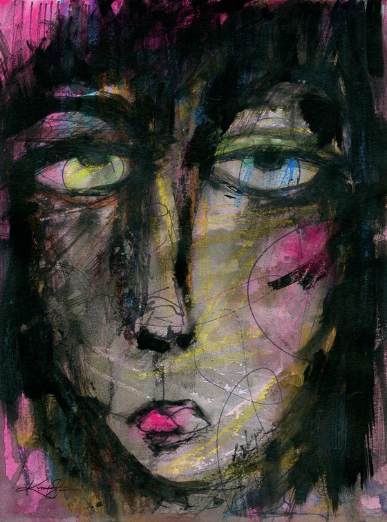 I Have A Secret 4 - Abstract Face Painting  by Kathy Morton Stanion