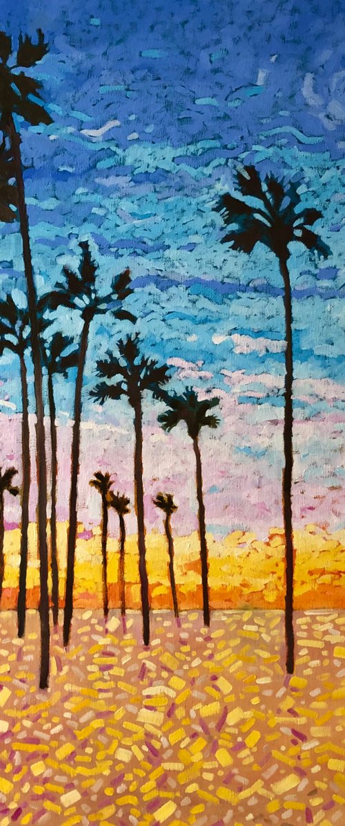 Lonely palms. Sunset by Volodymyr Smoliak