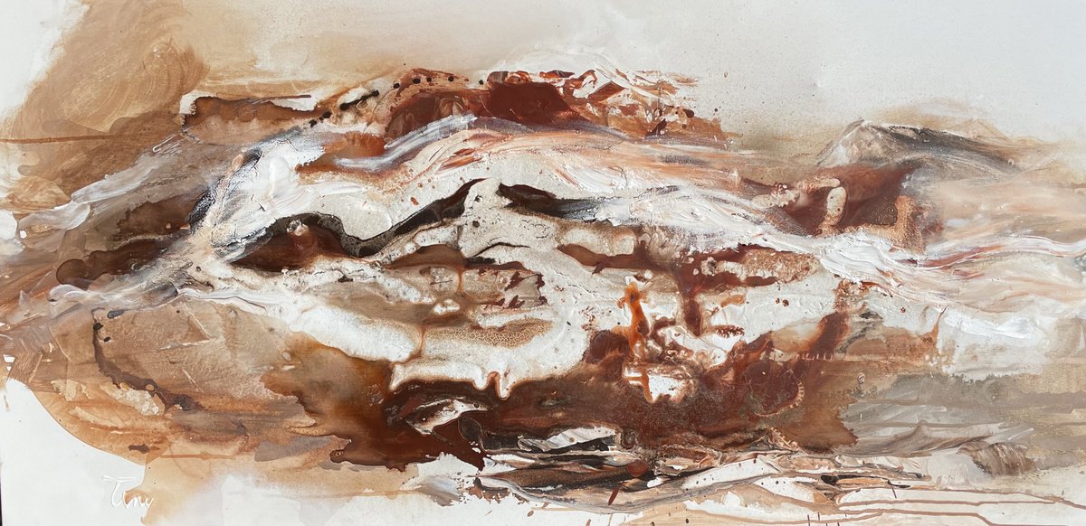 Golden Brown And White Golden By Tiny De Bruin, 55 X 28, Artwork For Sale On Artfinder