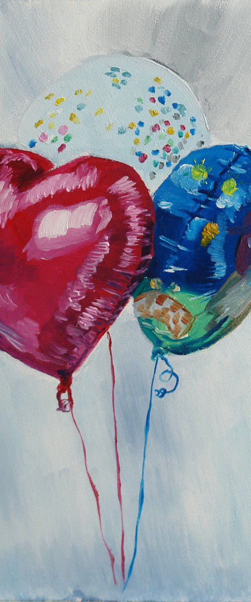 Birthday air balloons still life by Dmitry Fedorov