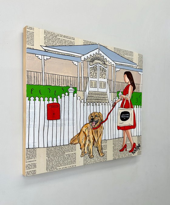 Dog Days Walkies 40cm x 40cm