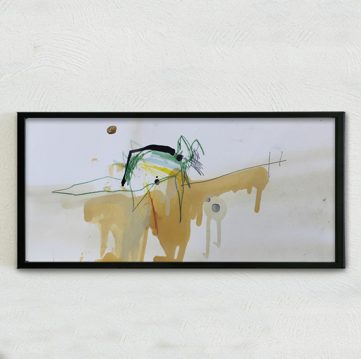 Expressive Animal Acrylic Painting By Milos Hronec, 18 X 8", Animal Bones 29, Original Artwork