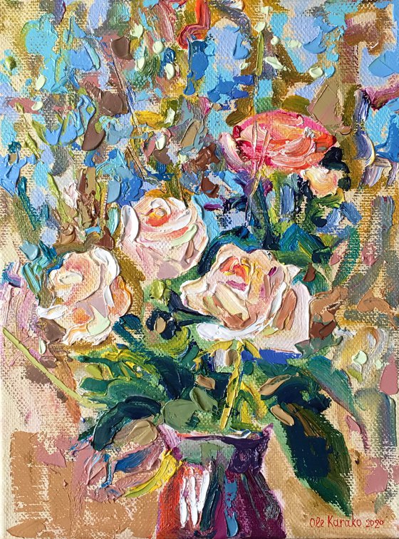 Roses and Delphinium