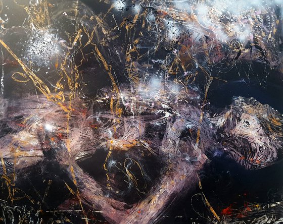 Spiritual Romantic Fascinating Large Painting I Want To Die In Another Galaxy 27 By O KLOSKA