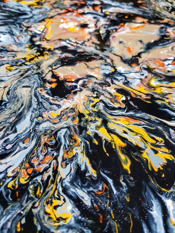 - Reflexion - Abstract expressionism JACKSON POLLOCK style oil, enamel on canvas.