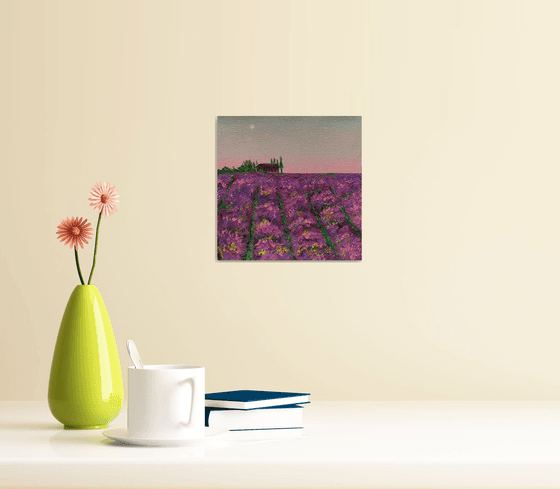 Lavender fields ! Small Painting!!  Ready to hang