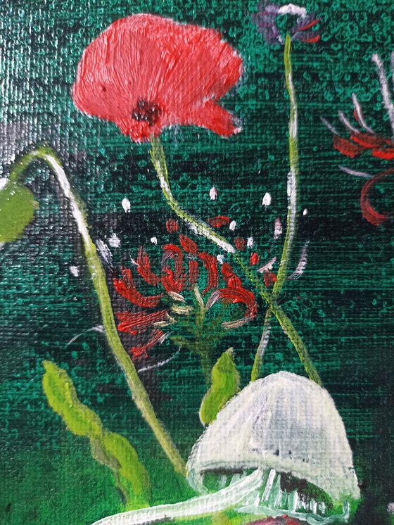 Poppies and mushrooms