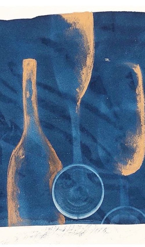 FRIDAY DRINKS - CYANOTYPE by Georgia Merton