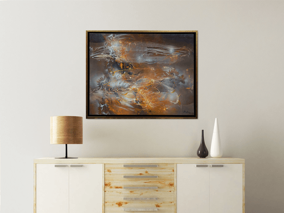 Large framed autumn abstract