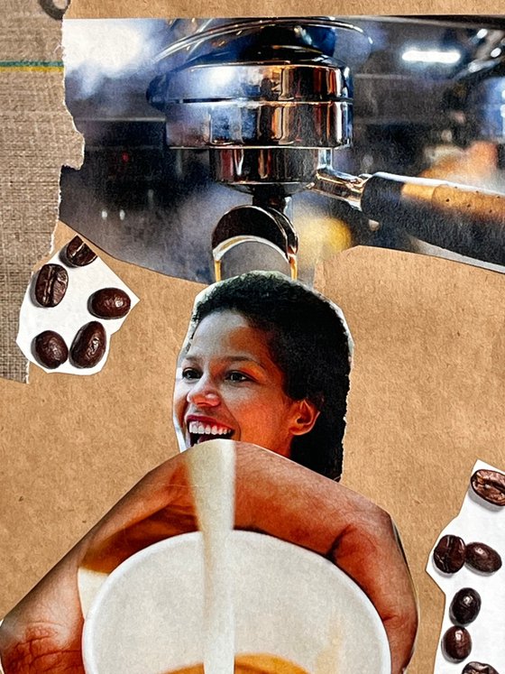 Woman Coffe Time Collage