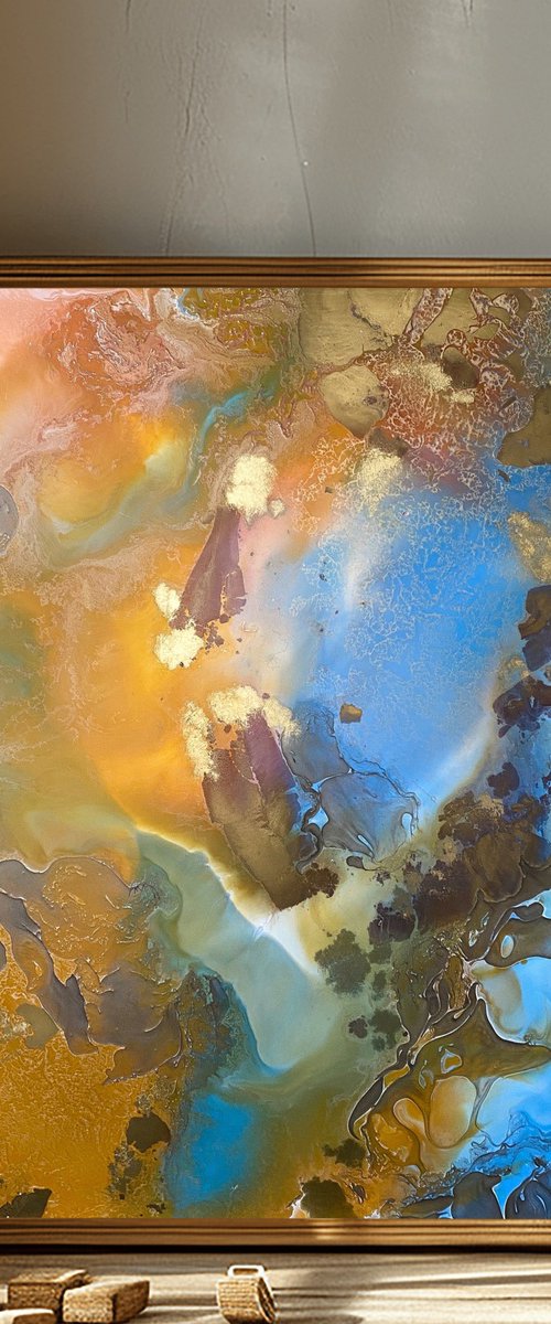 Autumn Gold Abstract Painting by Mily Art