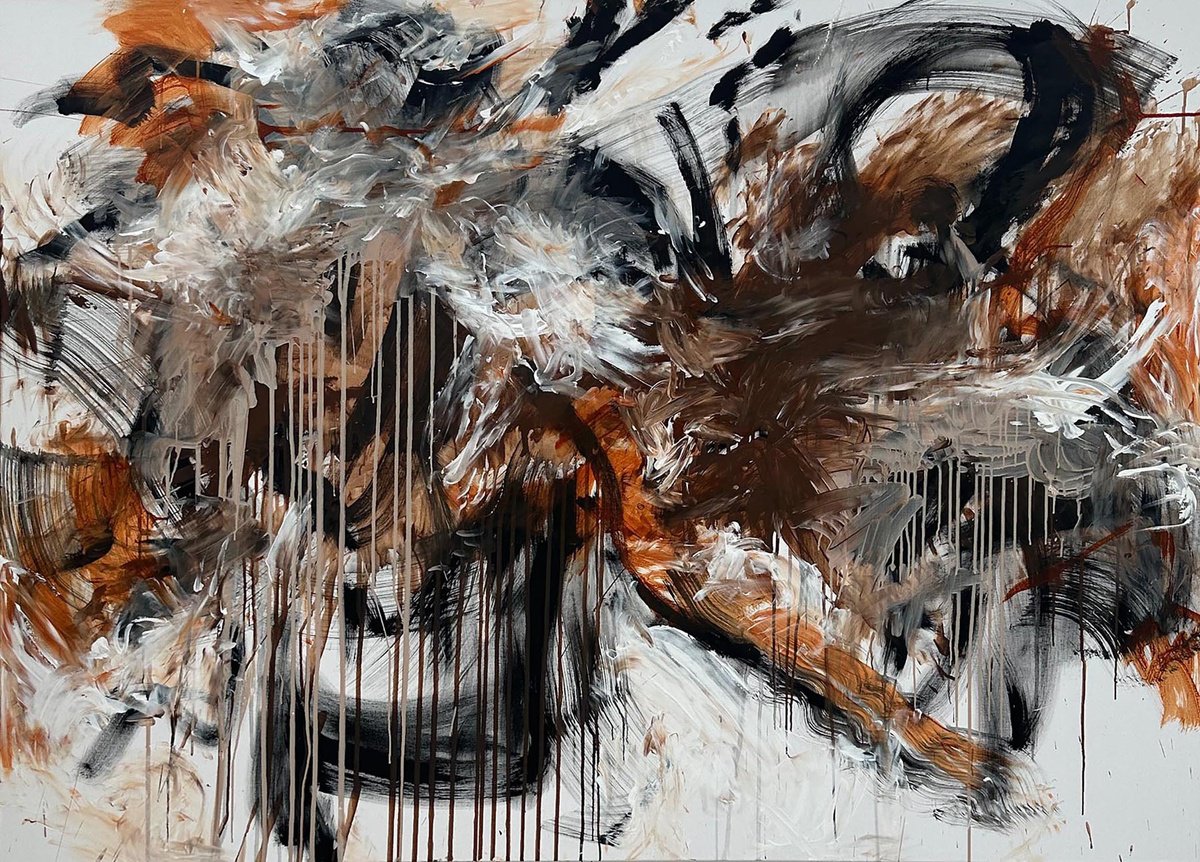 Abstract Landscape Acrylic Painting By Omar Obaid, 75 X 55", Eternal Forest 3, Original Artwork