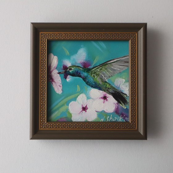 Hummingbird Painting Framed