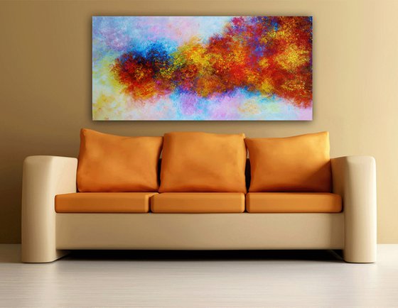 Abstract,,yellow,orange,blue,red,christmas sale 945 USD now 795 USD.