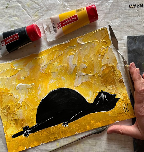 Cat Yoga Painting