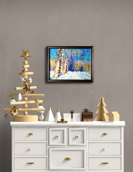 Poplars on a sunny winter day