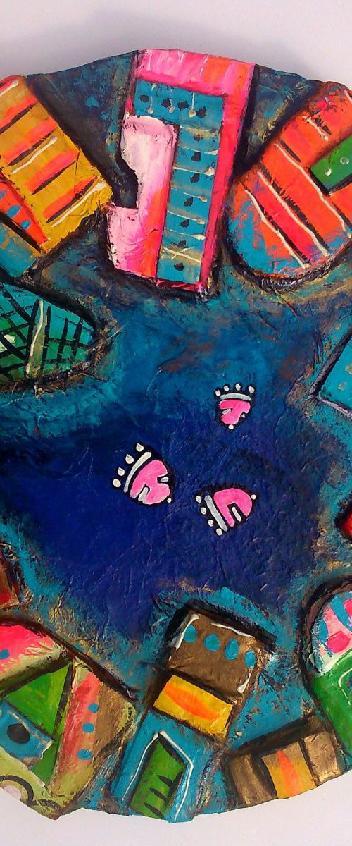 Round Blue City by Maria Luisa  Azzini