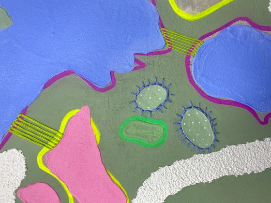 ''MOLECULA'' - texture abstract art, green abstract painting, modern abstract art