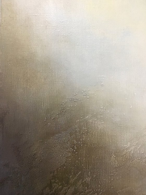 Soft gray hills 50X50 cm - abstract style original oil painting glazing medium gift modern urban art office art home design decor gift idea (2020)