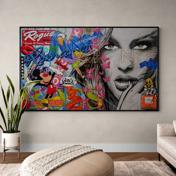 Spell Bound 200cm x 120cm Sexy Model Textured Urban Pop Art