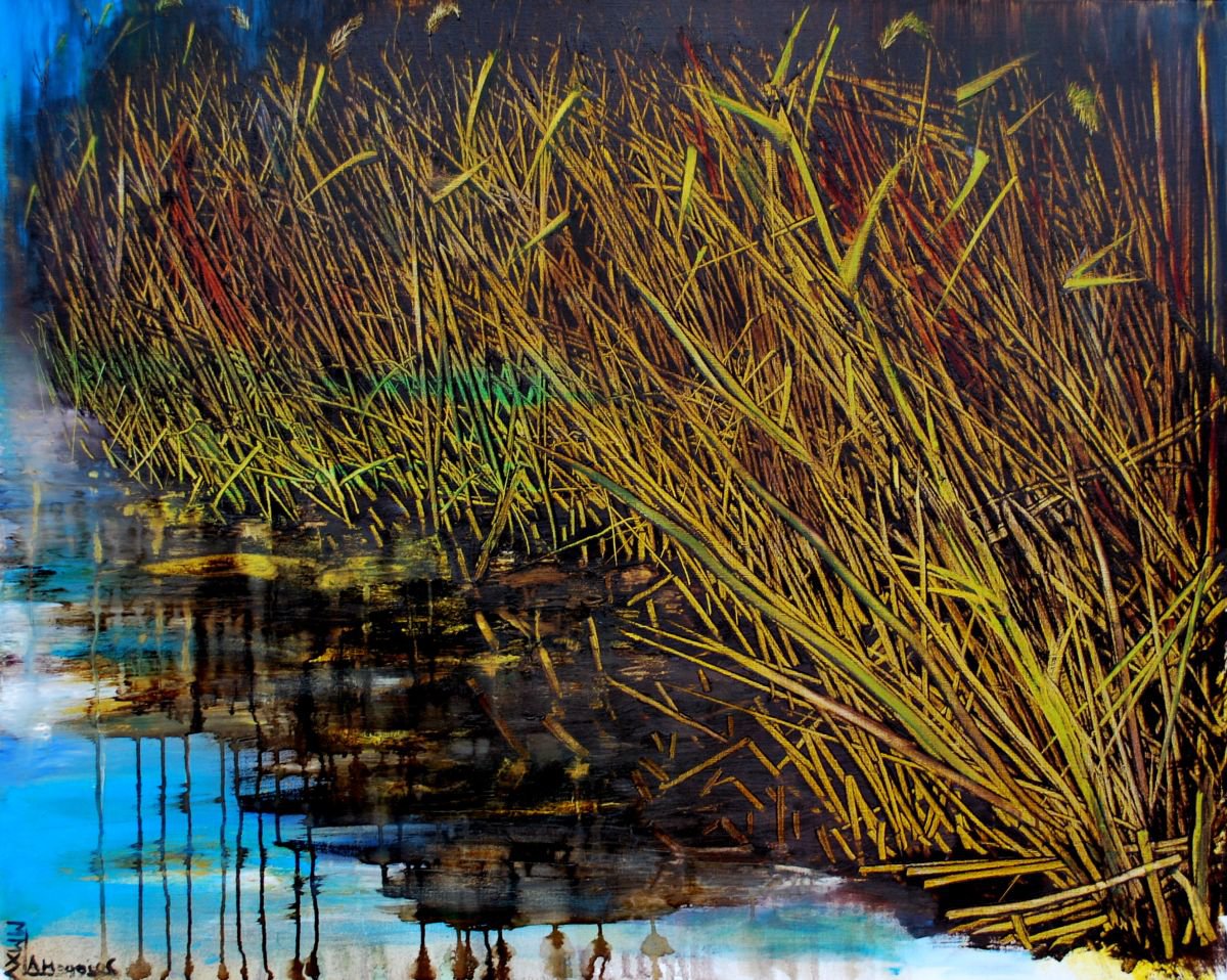 Expressive Painting , By The River 2 By Antonio Maggio Carluccio, 39 X 31, Artwork For Sale On Artfinder