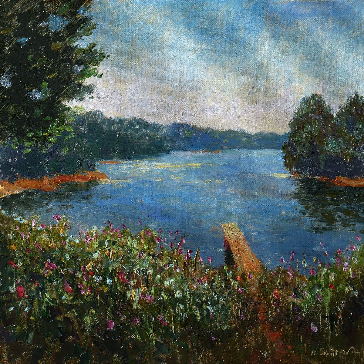 Hot Midday - original summer landscape, painting by Nikolay Dmitriev