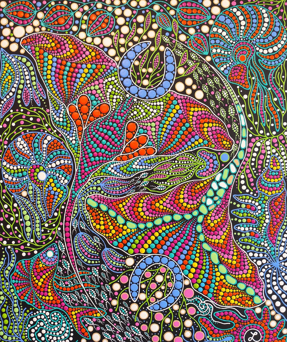 Impressionistic Landscape Acrylic Painting By Oxana Lazari, 20 X 24", Stingray, Original Artwork