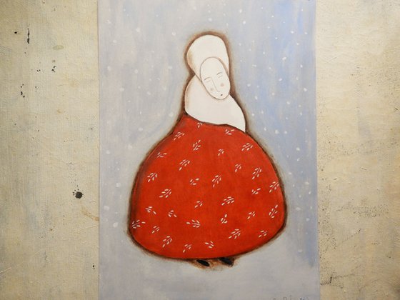The Winter Lady in red
