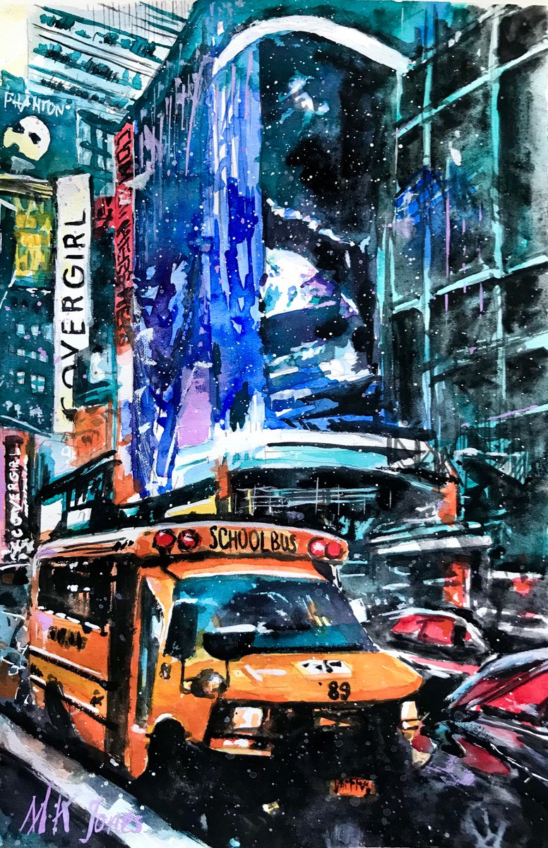 Times Square School Bus by Monika Jones