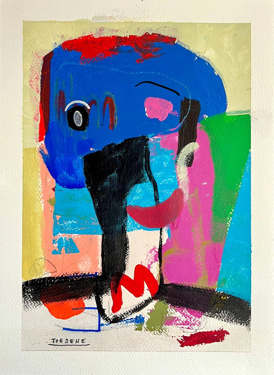 Abstract Acrylic Painting By Joejene C. Santos, 11 X 15, Raphael, Original Artwork