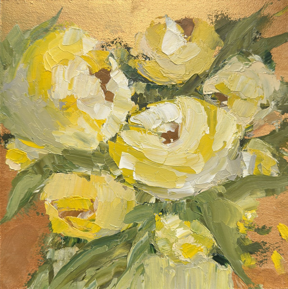 Yellow Roses By Anna Lyashenko, 8 X 8, Artwork For Sale On Artfinder