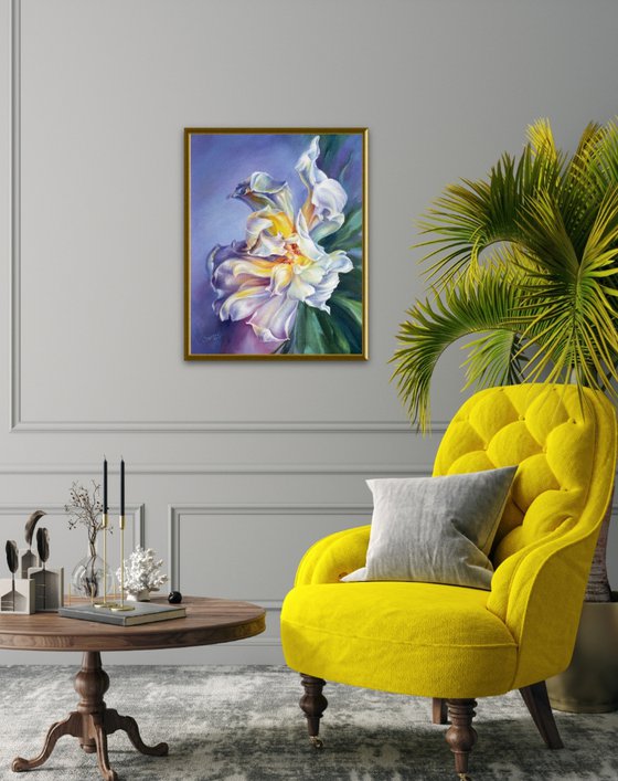 Radiance - oil on canvas, expressive flower painting