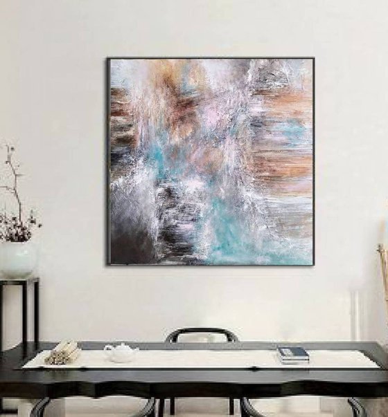 Ocean  Dreams 100x100cm Abstract Textured Painting