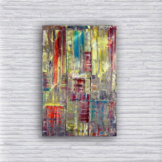 "Weeping Wall" - FREE SHIPPING to the USA - Original Abstract Oil Painting, 24 x 36 inches