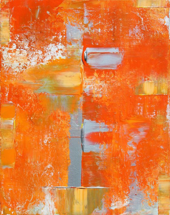 Abstract Orange Peach Silver Patterns II