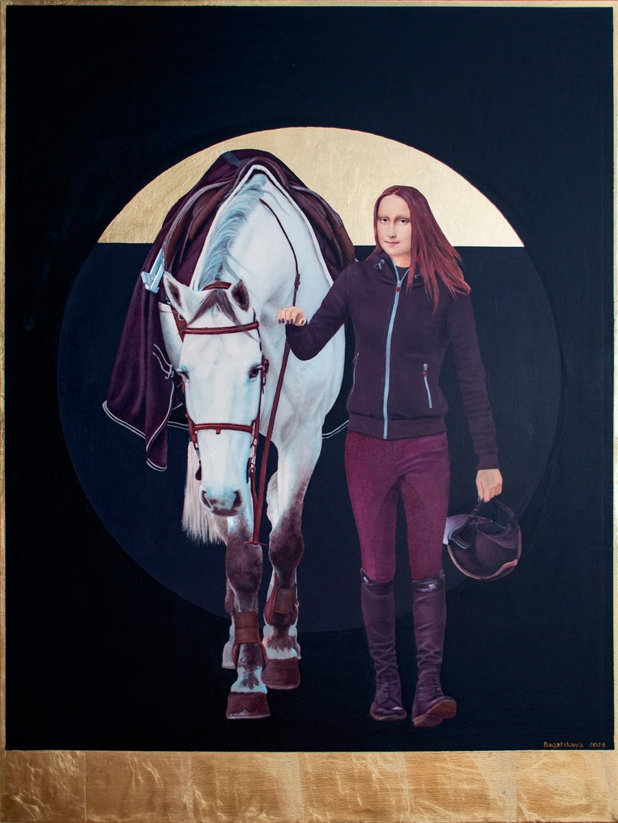 Photorealistic Portrait Acrylic Painting By Nataliya Bagatskaya, 35 X 47", The Sunset, Original Artwork