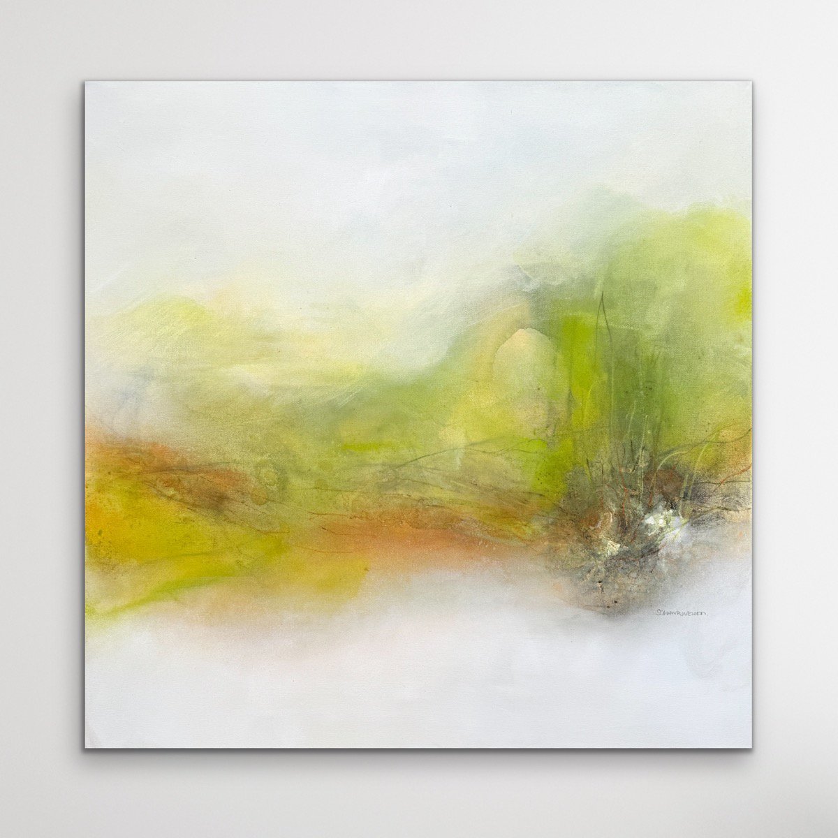 Abstract Landscape Acrylic Painting By Kirsten Schankweiler, 31 X 31", In The Heart Of Nature No. 3, Original Artwork