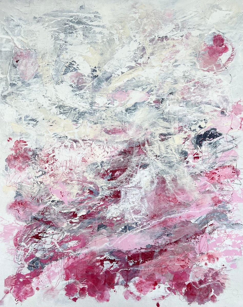 Organic Abstract Acrylic Painting By Angelika Millmaker, 24 X 30, Rebel Heart, Original Artwork