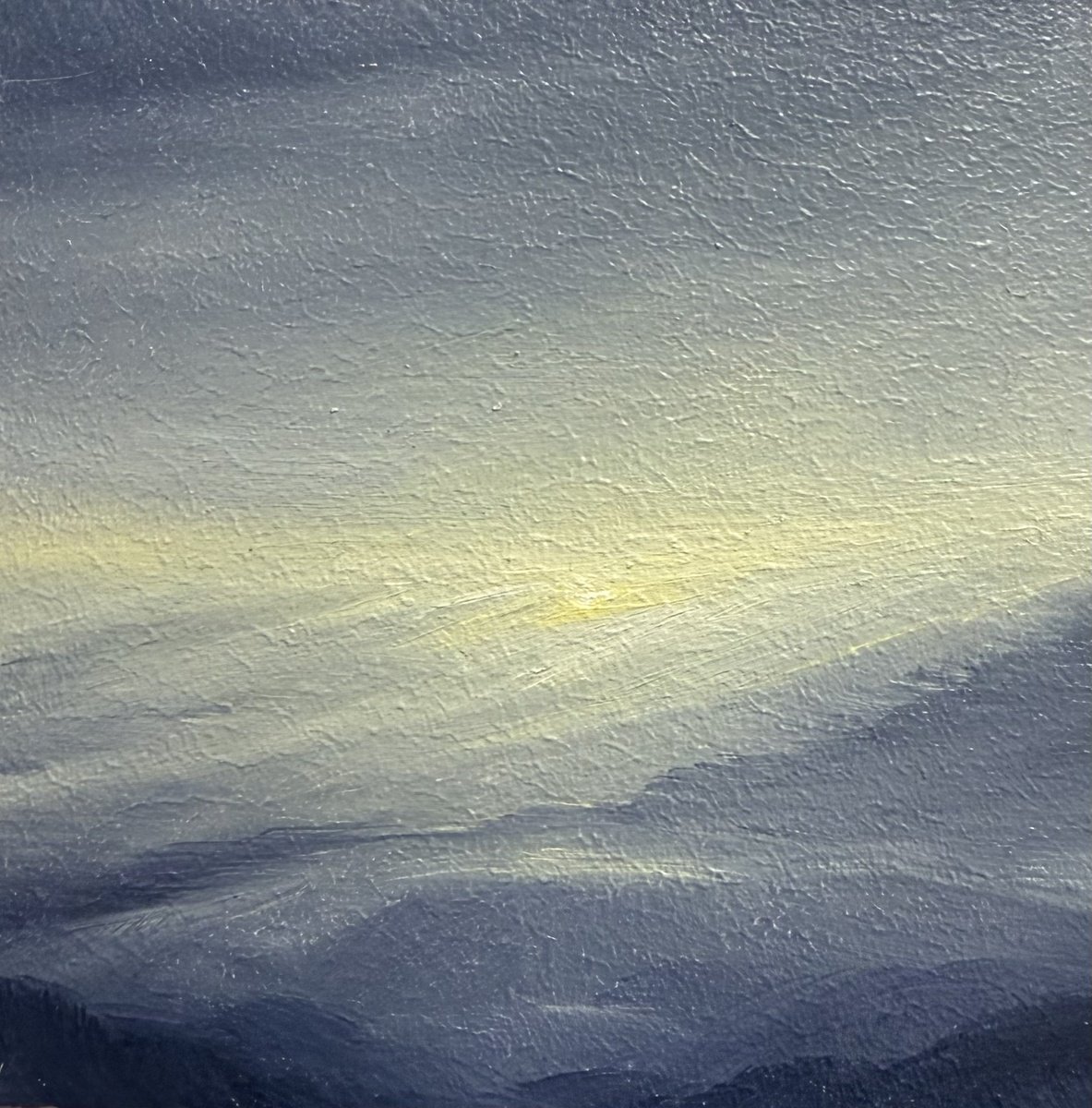 Impressionistic Landscape Oil Painting By Daiva Karaliute, 7 X 7, New Day Is Coming, Original Artwork