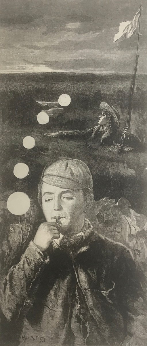 Surrealistic Portrait Collage By Tudor Evans, 5 X 11", In The Marsh, Original Artwork