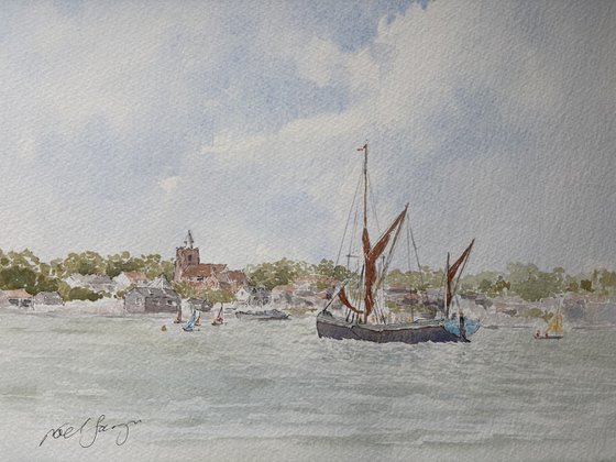 Thames Barge approaching Maldon, Essex