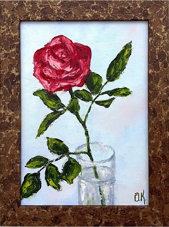 Rose in a glass
