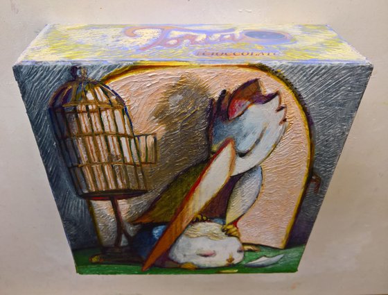 - THE OPEN CAGE - ( 19 x 19 x 6 cm )