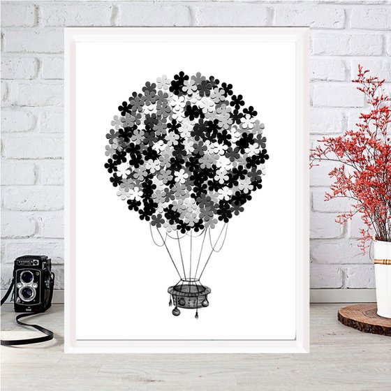 Black flower balloon