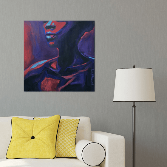 Abstract black woman portrait: Chic Queen original wall art