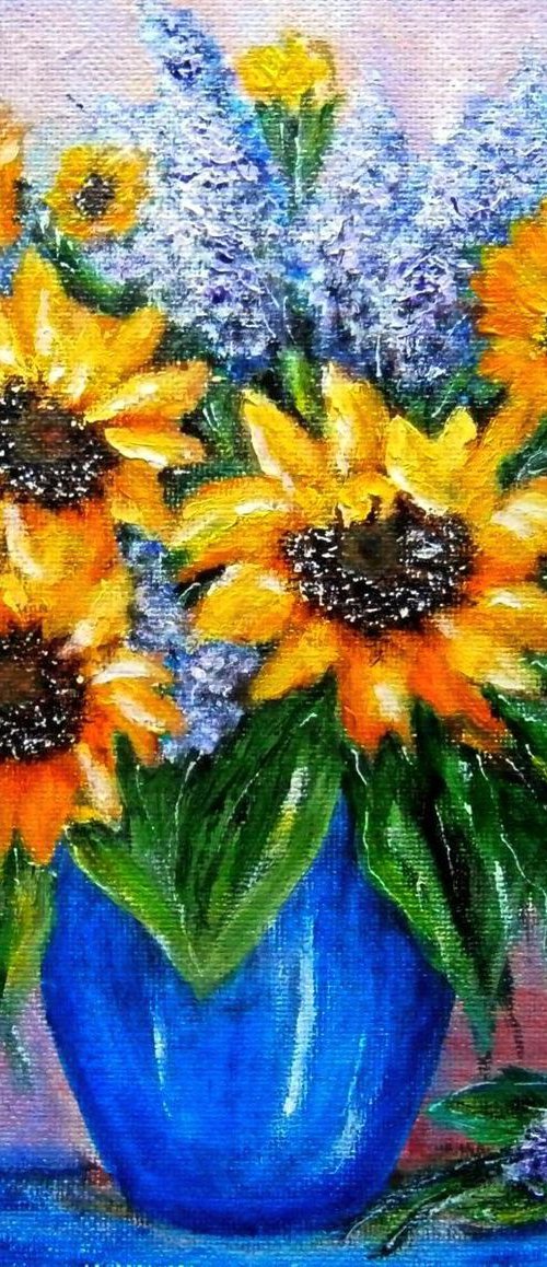 Still life with sunflowers by Emília Urbaníková